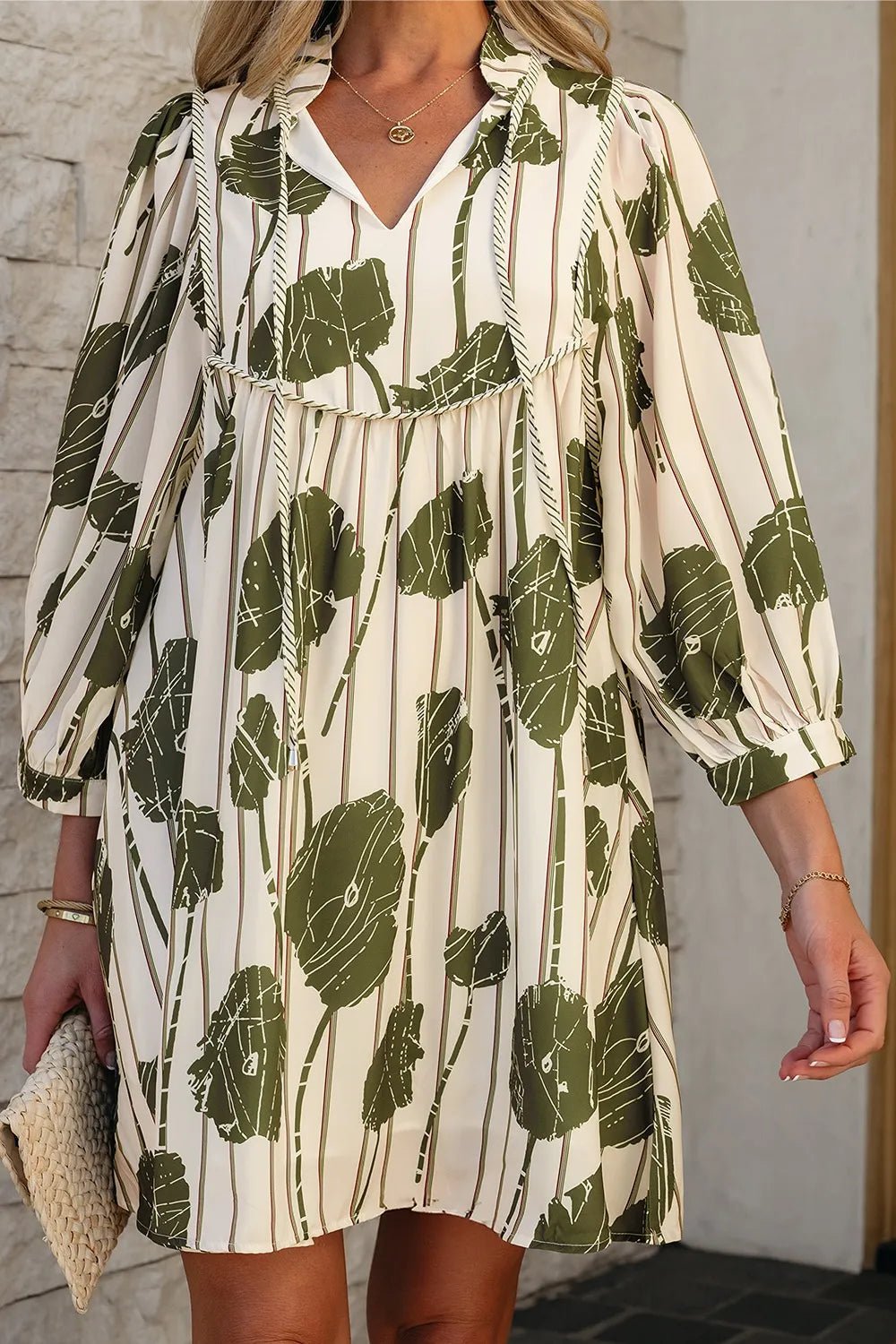 Tie Neck Sleeve Dress - The Nicole - Tayan Dress Co.