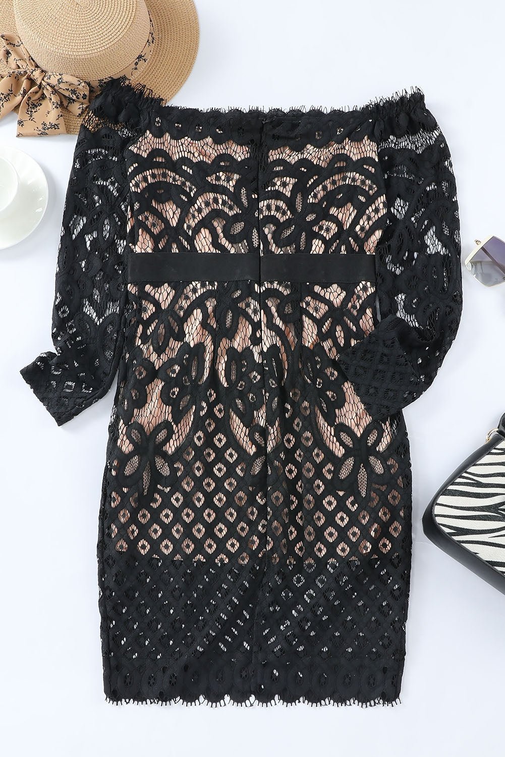 Off - Shoulder Long Sleeve Lace Dress - TNT Dress Co.