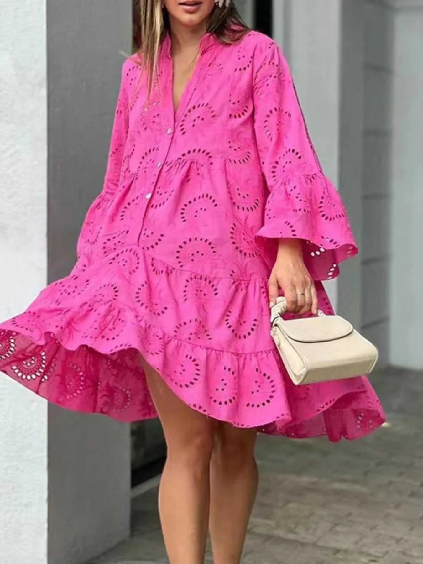 Ruffled Hem Dress - The Nicole - Tayan Dress Co.