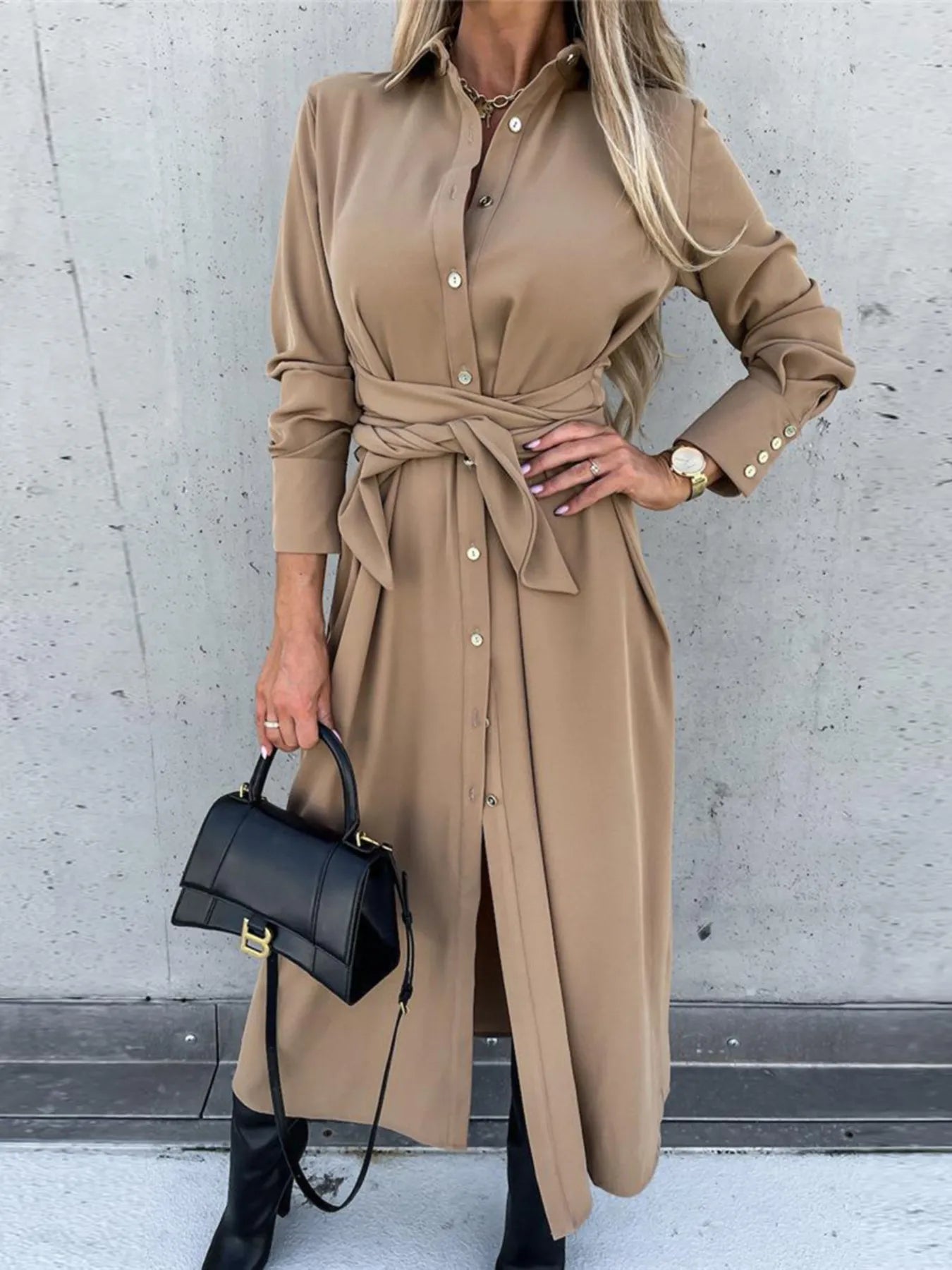 Long Sleeve Shirt Dress - The Nicole - Tayan Dress Co.