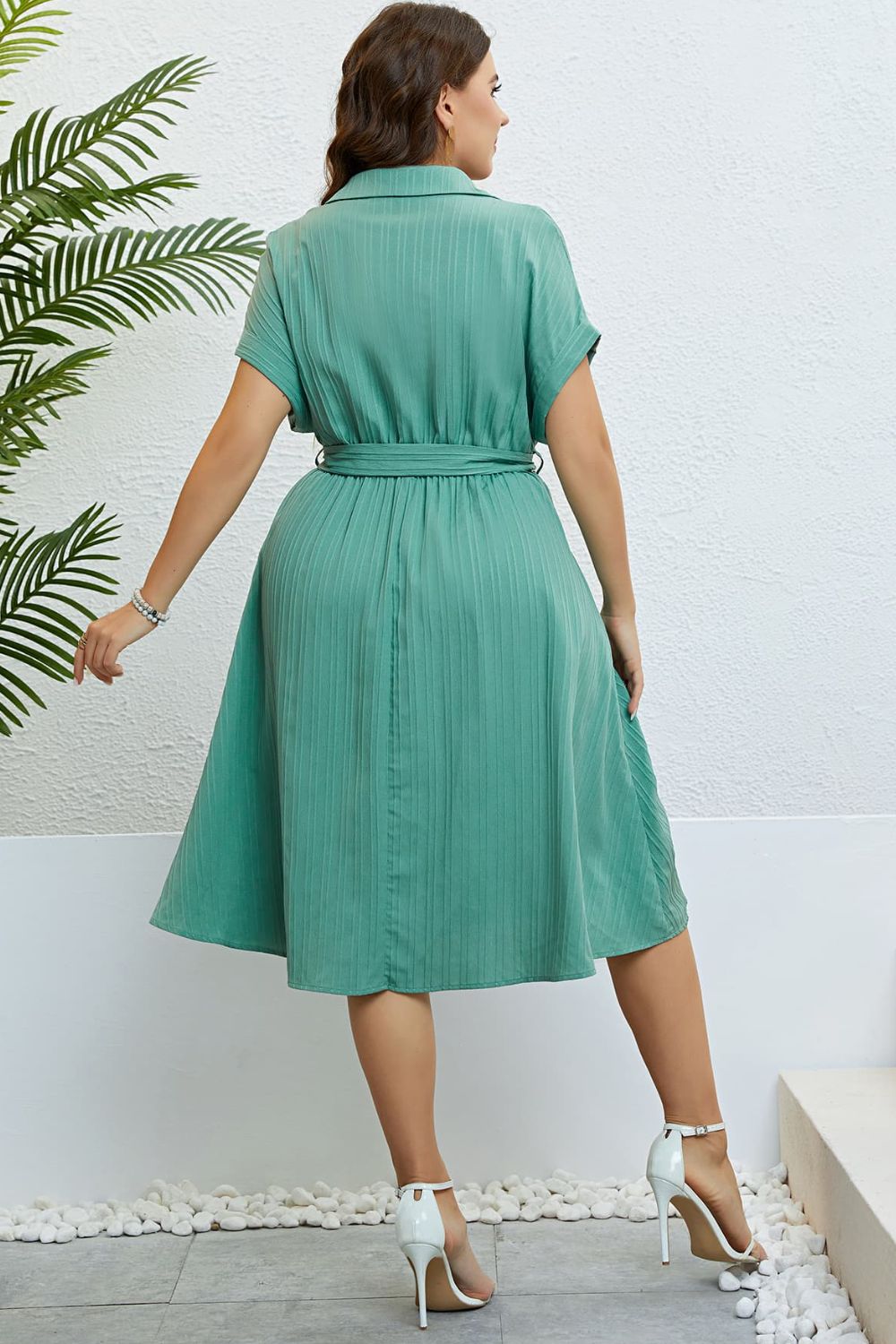 Honey Tie - Waist Button - Down Shirt Dress - TNT Dress Co.
