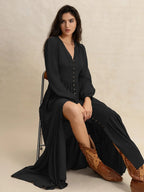 V - Neck Long Sleeve Dress - The Nicole - Tayan Dress Co.