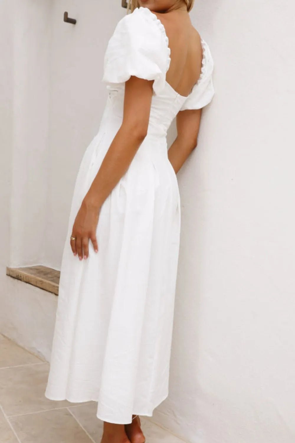 Sweetheart Neck Puff Sleeve Dress - TNT Dress Co.
