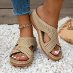 Open Toe Wedge Sandals - The Nicole - Tayan Dress Co.