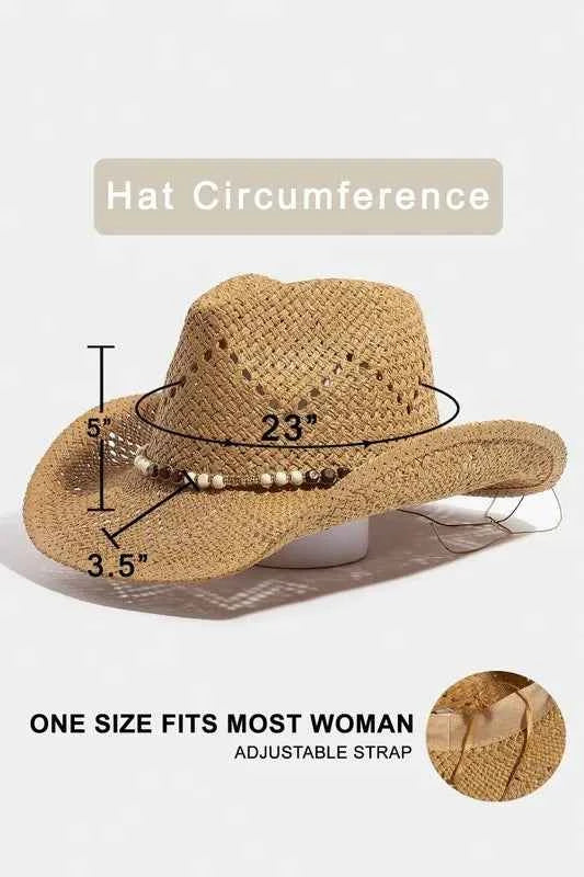 Western Fedora Straw Hat