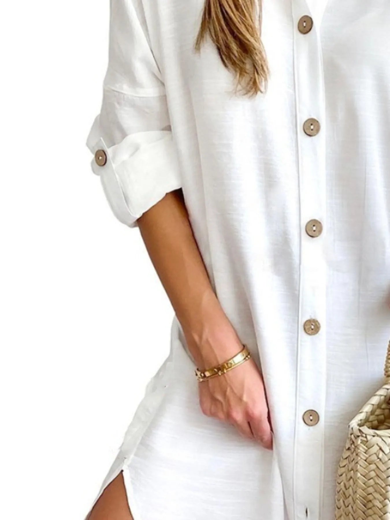 Button Down Long Sleeve Shirt Dress - TNT Dress Co.