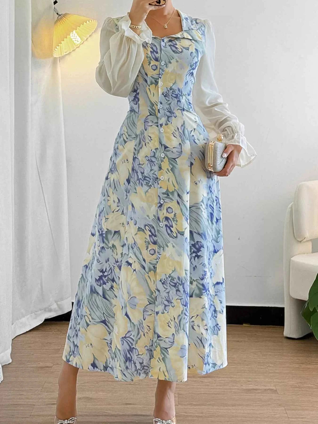 Flounce Long Sleeve Dress