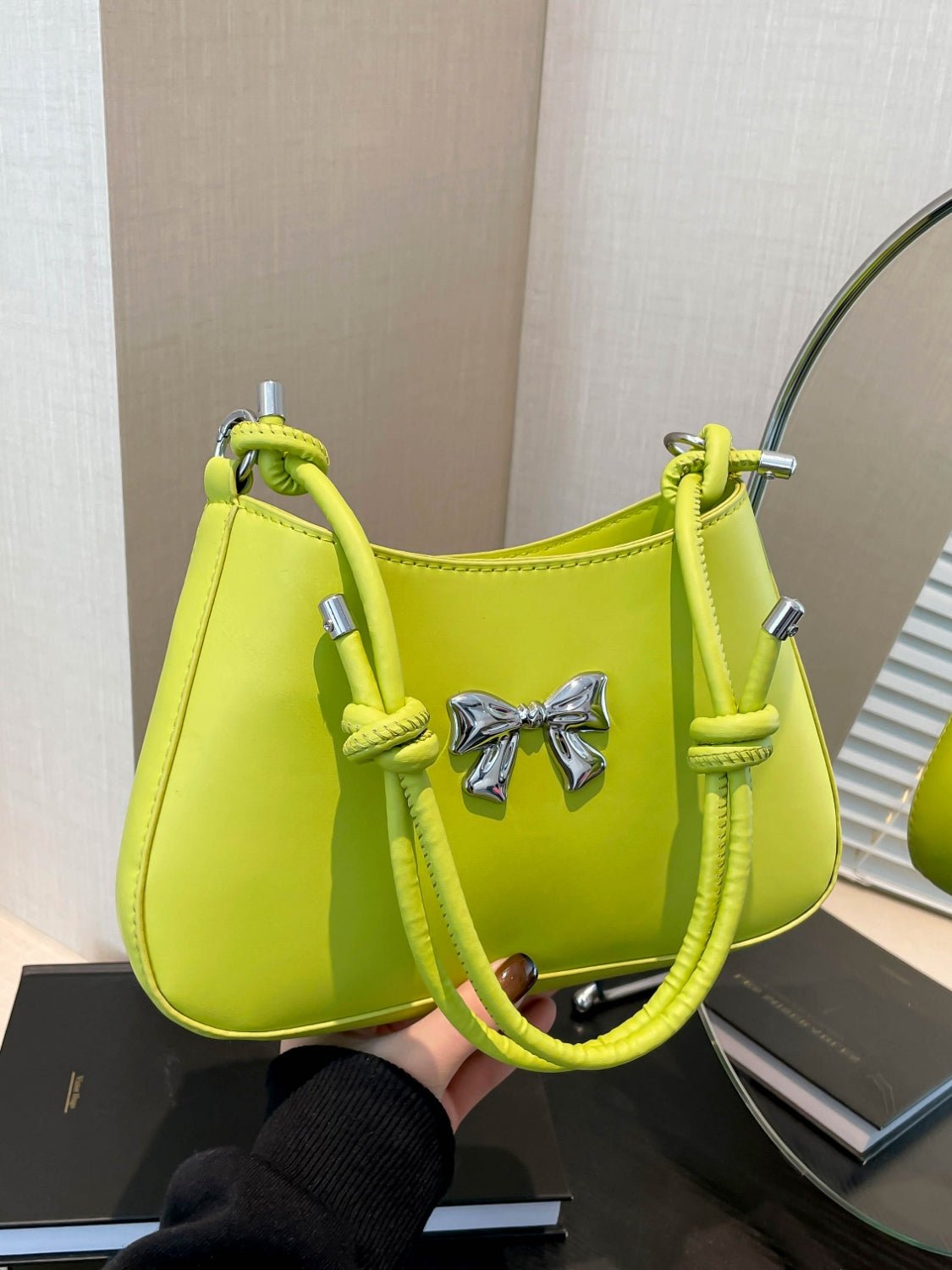 Bow - Detail PU Leather Knotted Strap Handbag - TNT Dress Co.