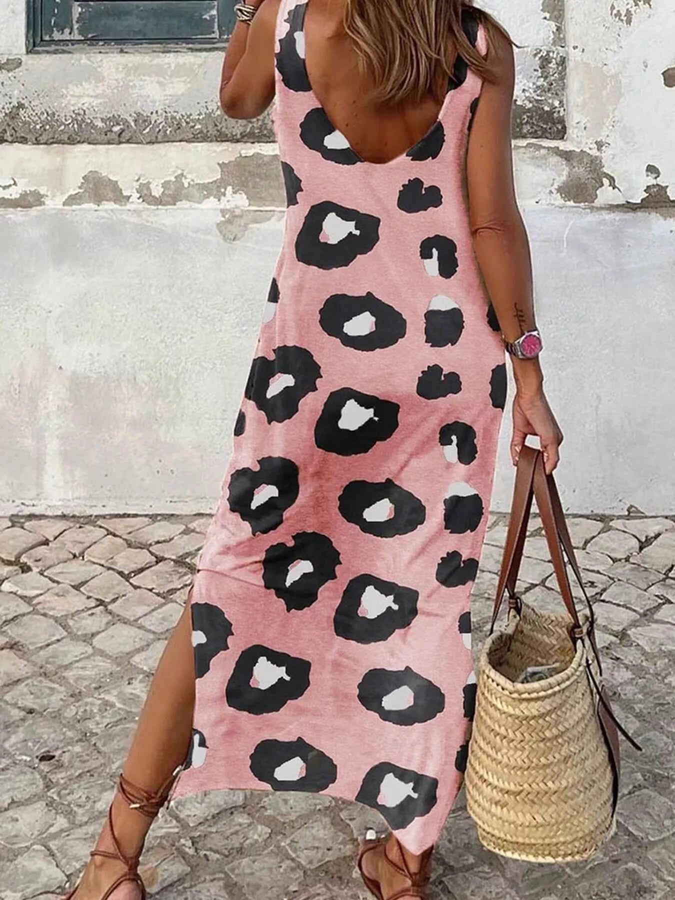 Leopard Print Sleeveless Dress
