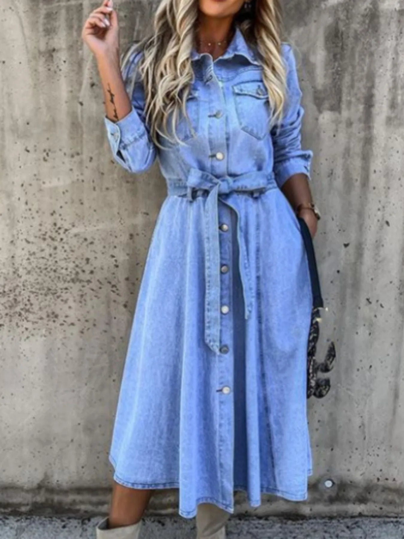Denim Shirt Dress - The Nicole - Tayan Dress Co.