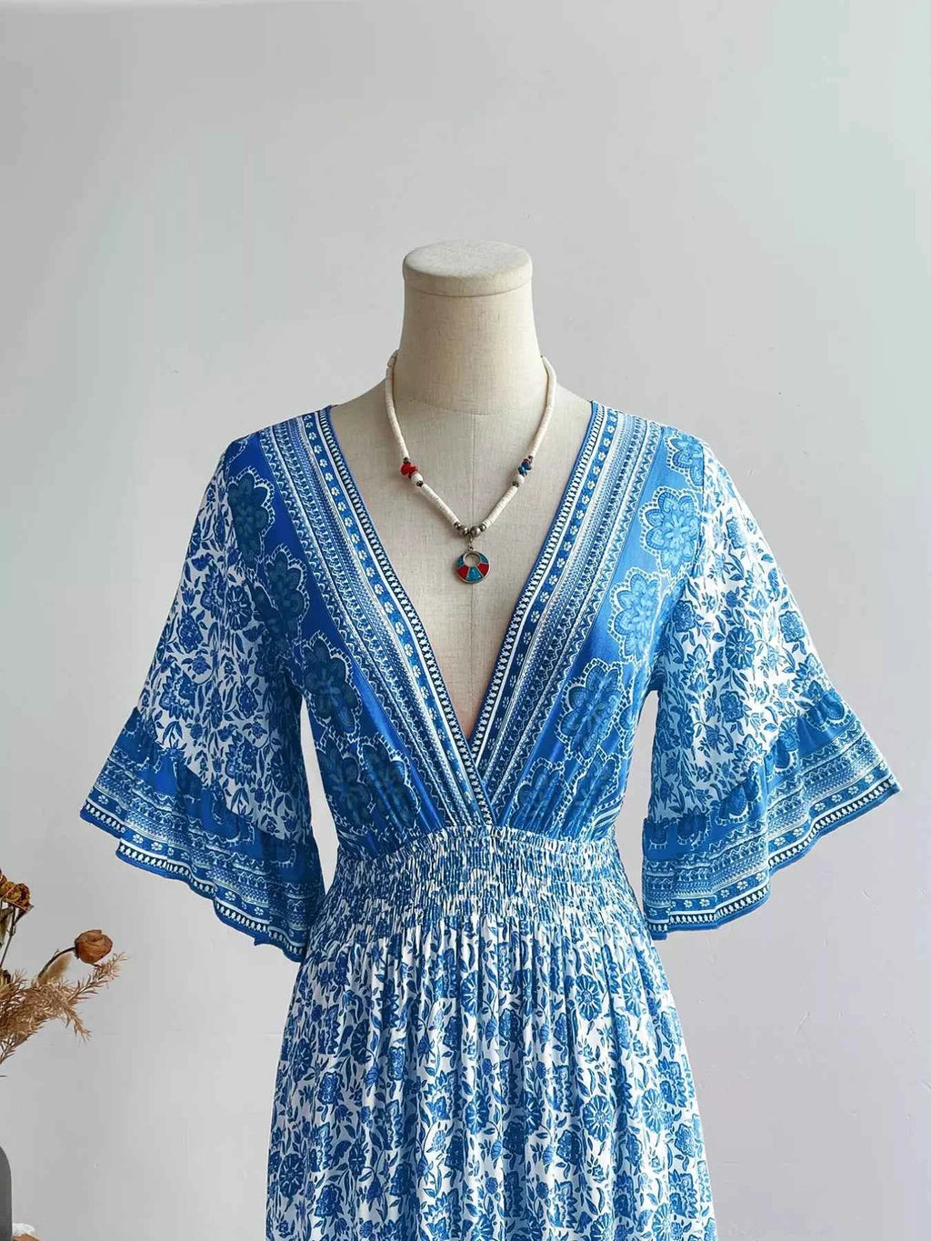 V-Neck Long Sleeve Dress