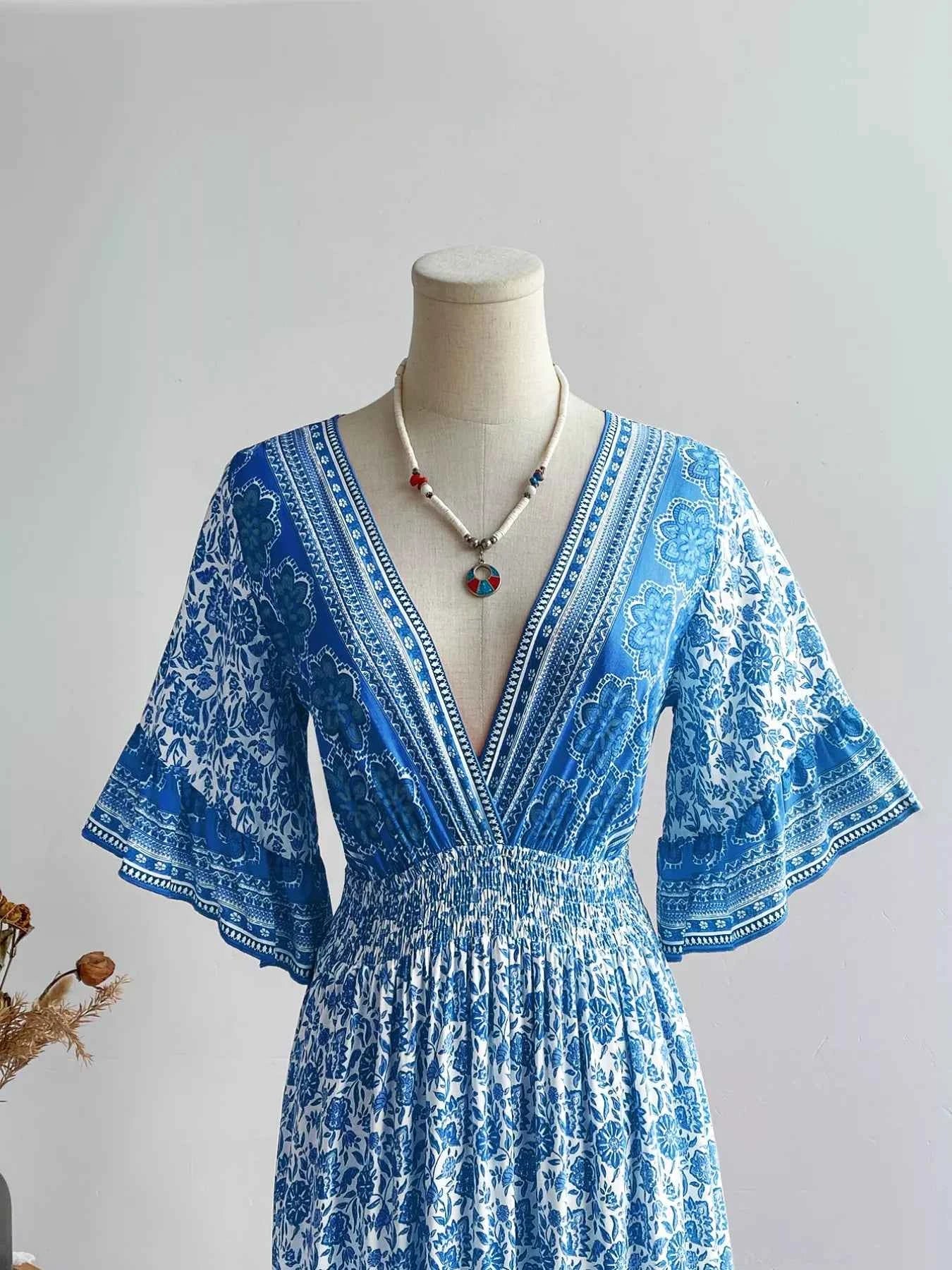 V-Neck Long Sleeve Dress