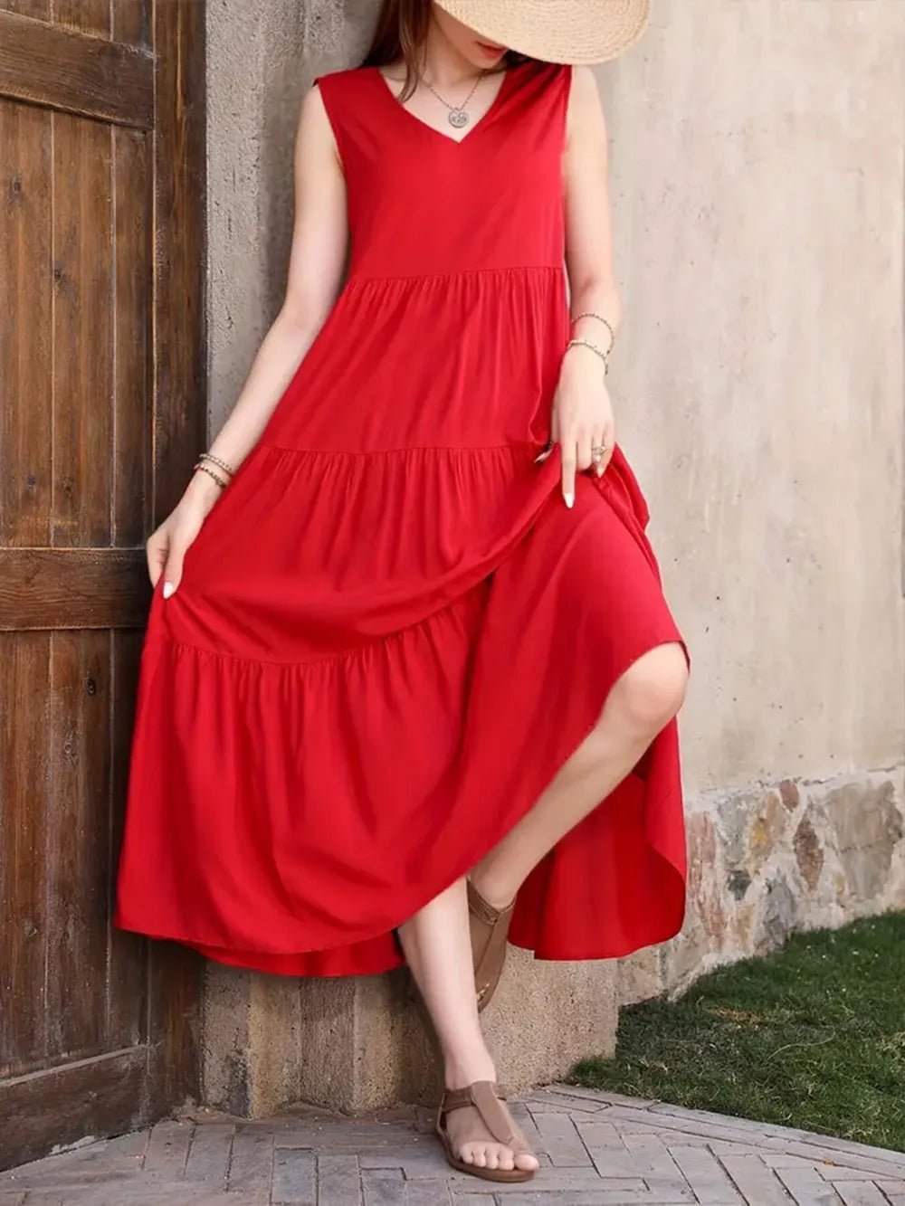 V - Neck Sleeveless Dress - The Nicole - Tayan Dress Co.