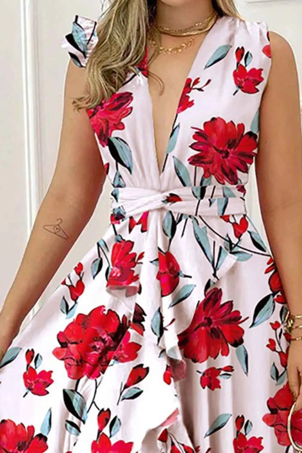 Ruffled Sleeveless Dress