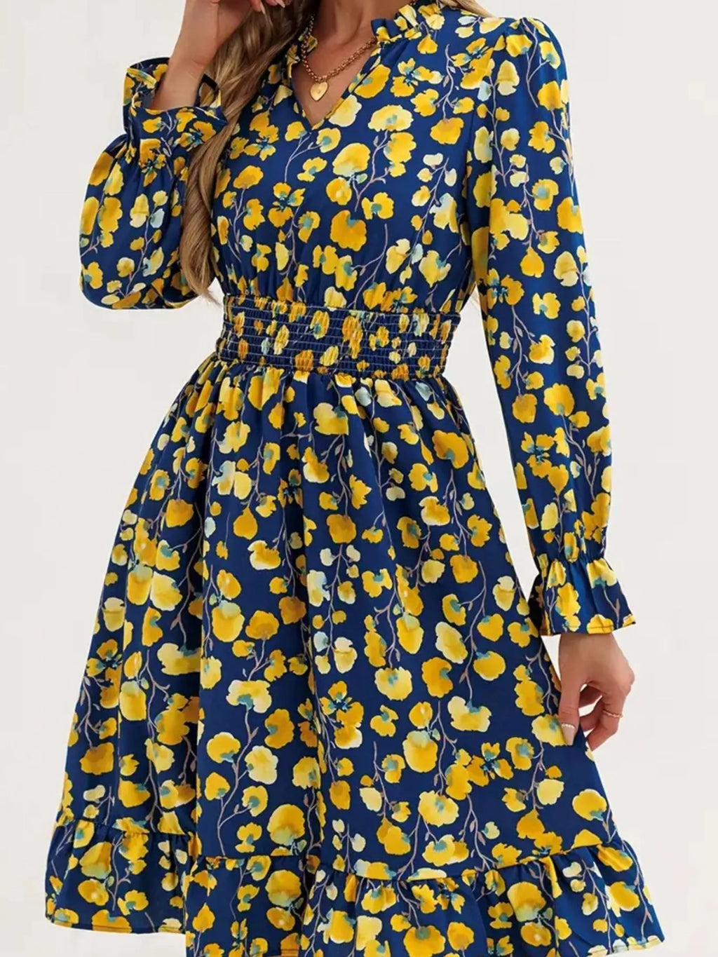 Long Sleeve Ruffle Dress - The Nicole - Tayan Dress Co.