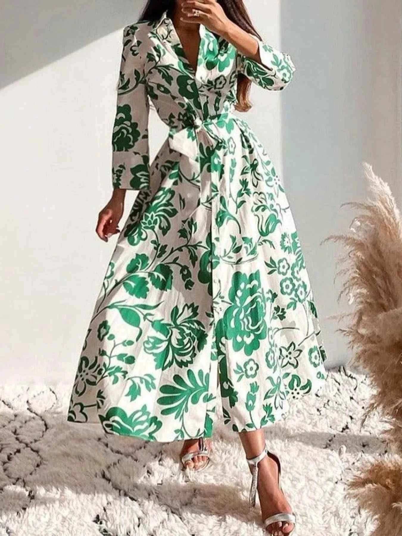 Tie Waist Shirt Dress