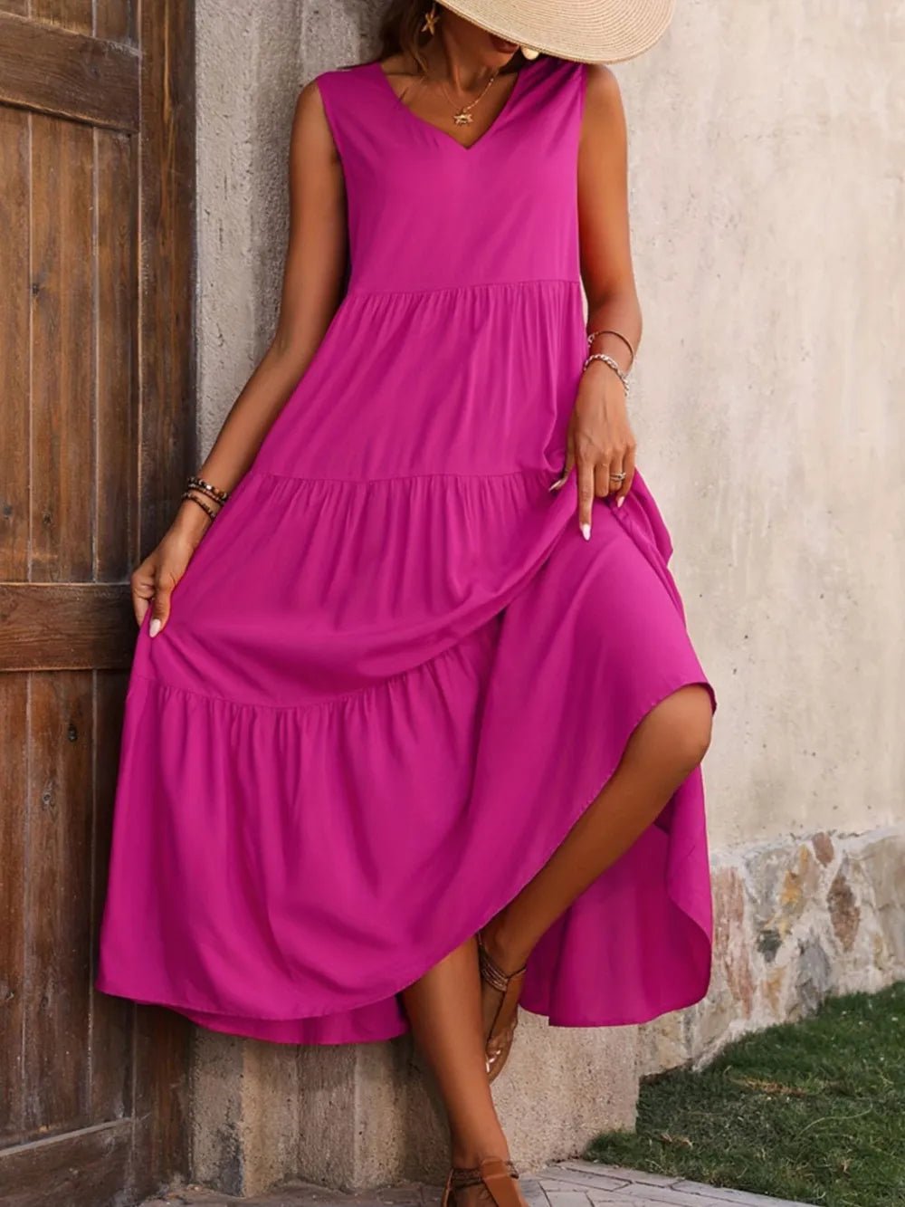 V - Neck Sleeveless Dress - The Nicole - Tayan Dress Co.
