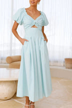 Sweetheart Neck Puff Sleeve Dress - TNT Dress Co.