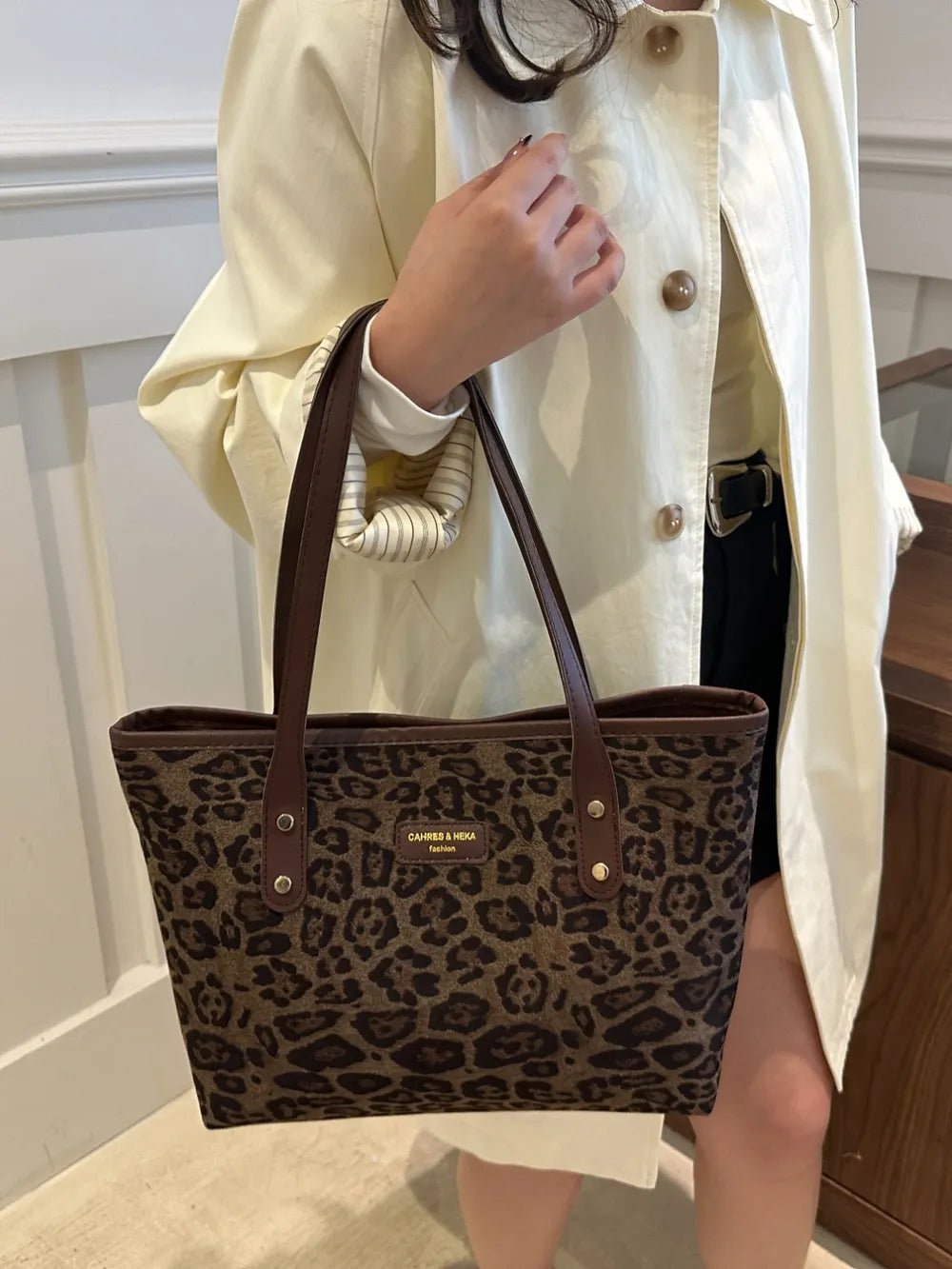 Leopard Tote Bag - The Nicole - Tayan Dress Co.