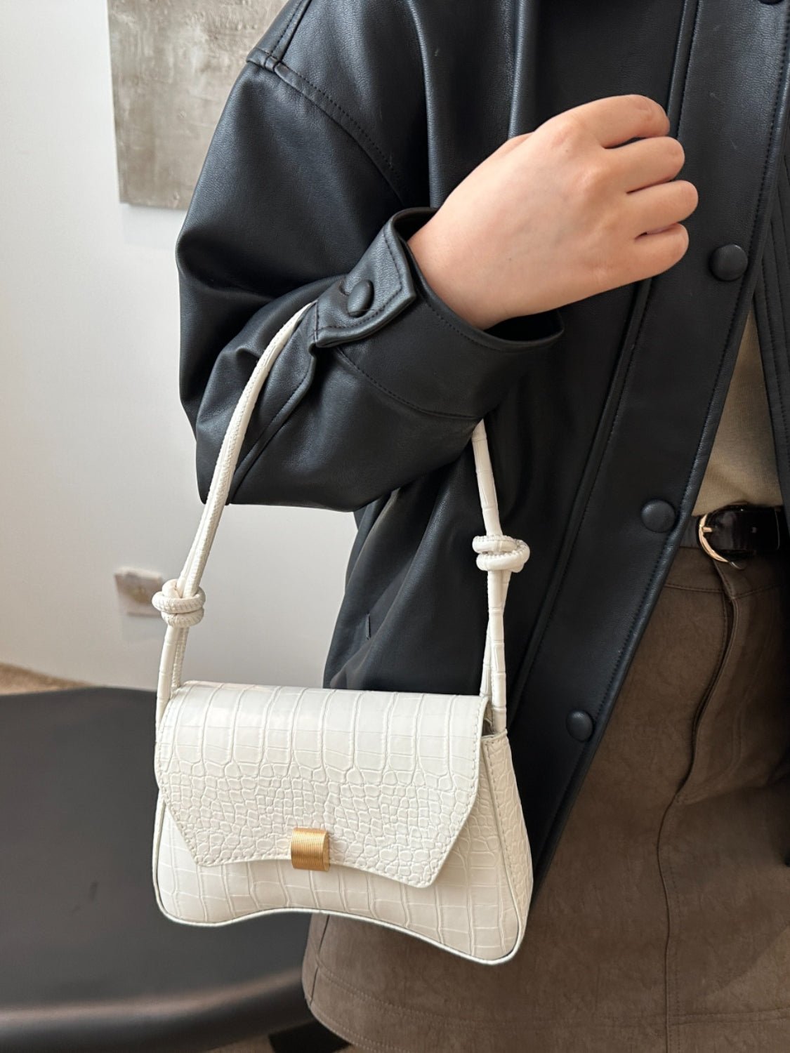 Textured PU Leather Crossbody Bag - TNT Dress Co.