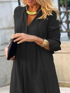 Solid Color Shirt Dress