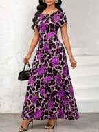Short Sleeve Maxi Dress - The Nicole - Tayan Dress Co.