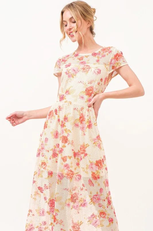 The Fish - Net Floral Printed Midi Dress - TNT Dress Co.