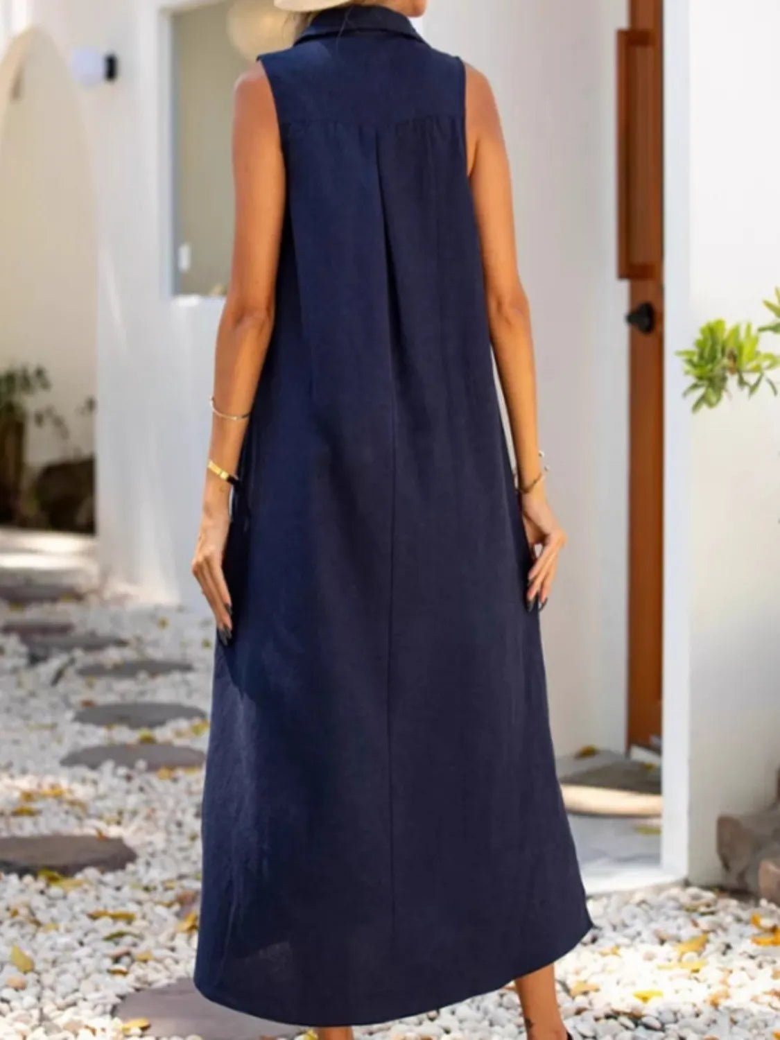 Full Size Side Slit Sleeveless Midi Dress Plus Size - TNT Dress Co.