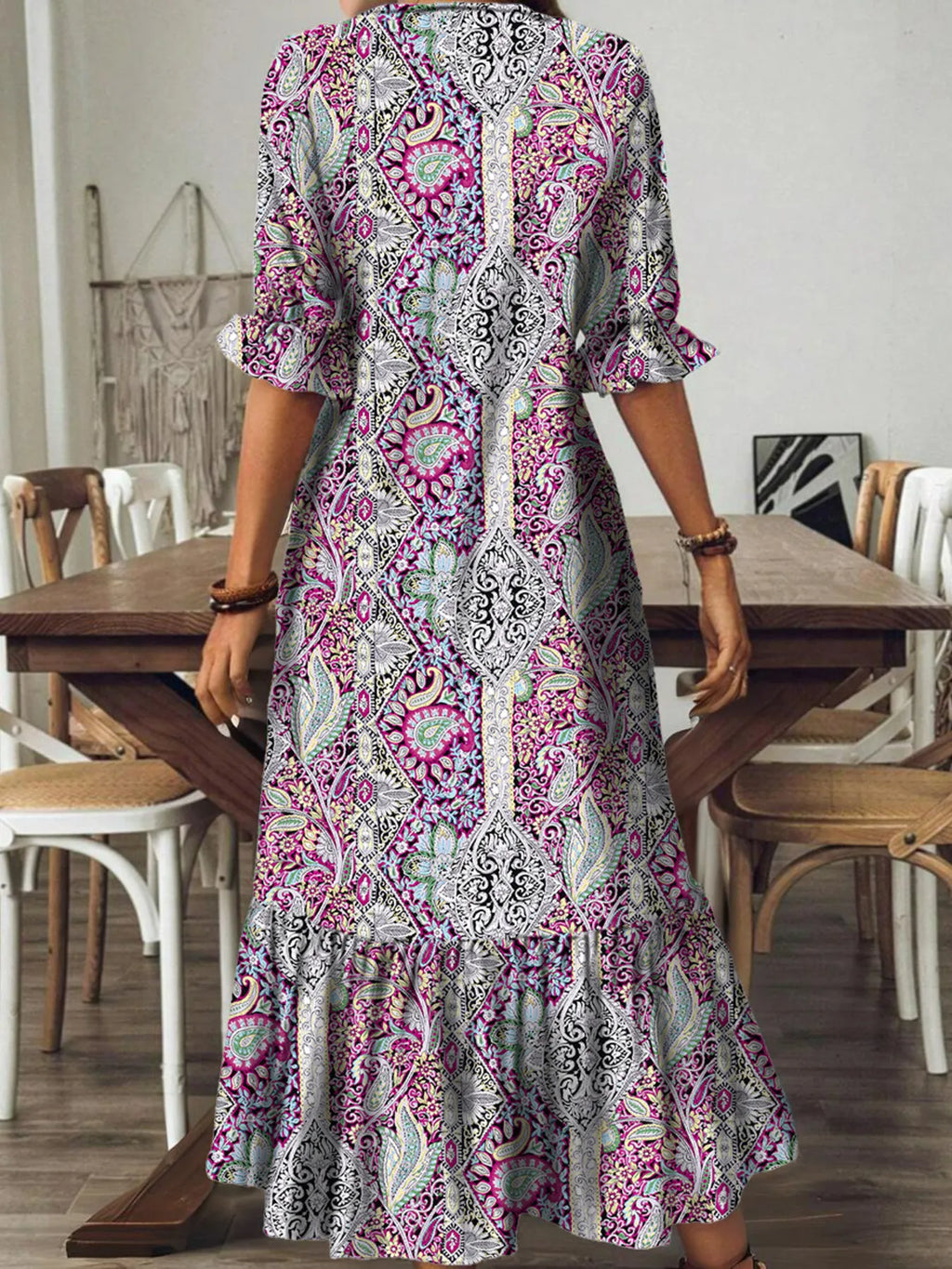 V - Neck Midi Dress - The Nicole - Tayan Dress Co.