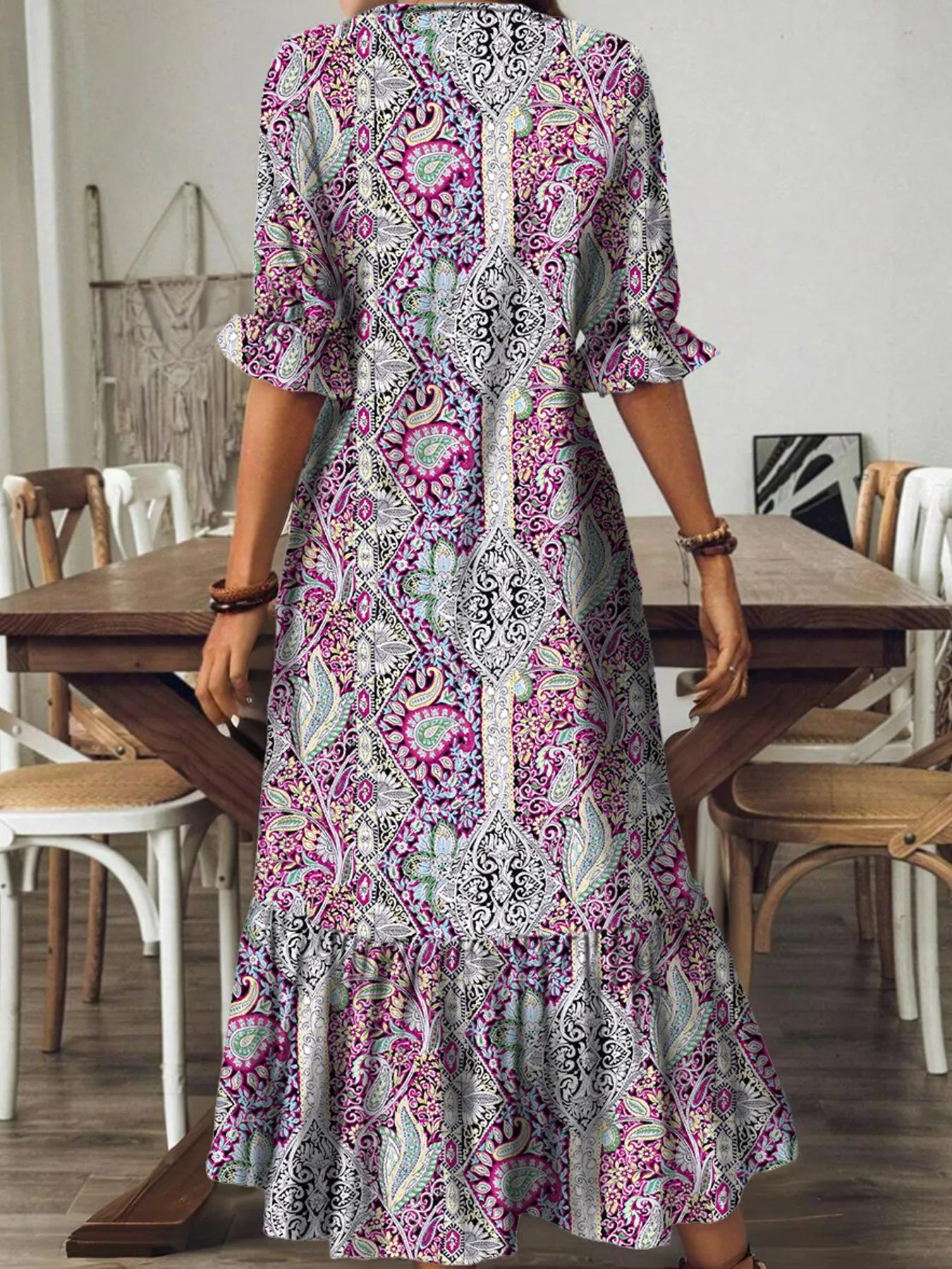 V - Neck Midi Dress - The Nicole - Tayan Dress Co.