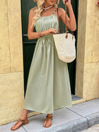 Pleated Adjustable Strap Cami Dress - TNT Dress Co.