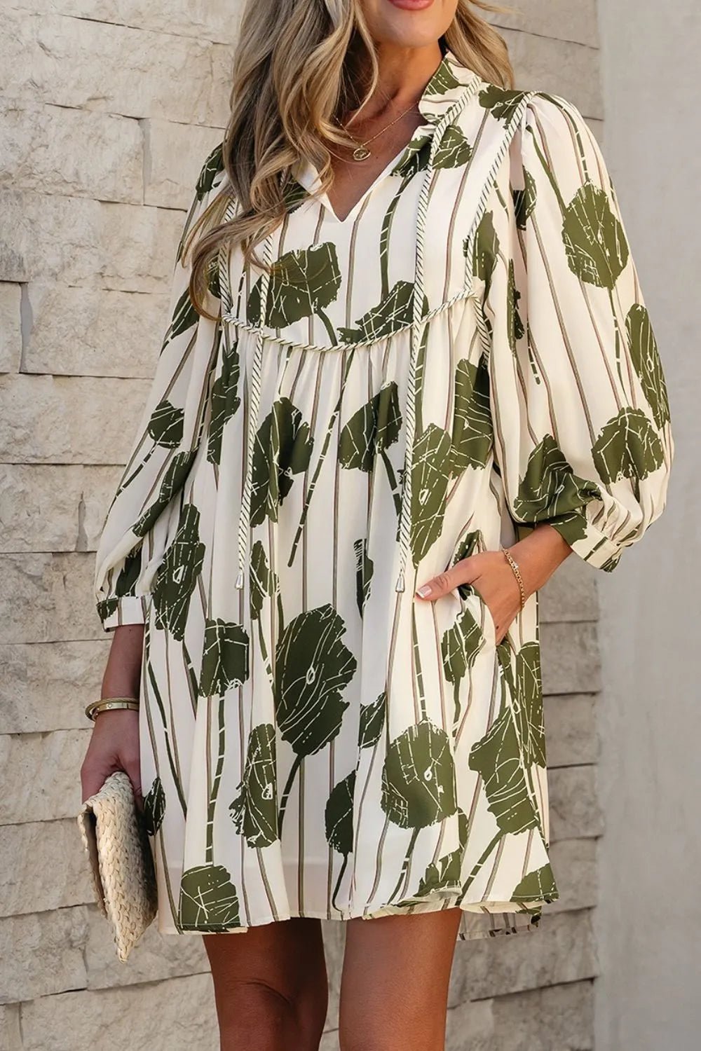 Tie Neck Sleeve Dress - The Nicole - Tayan Dress Co.