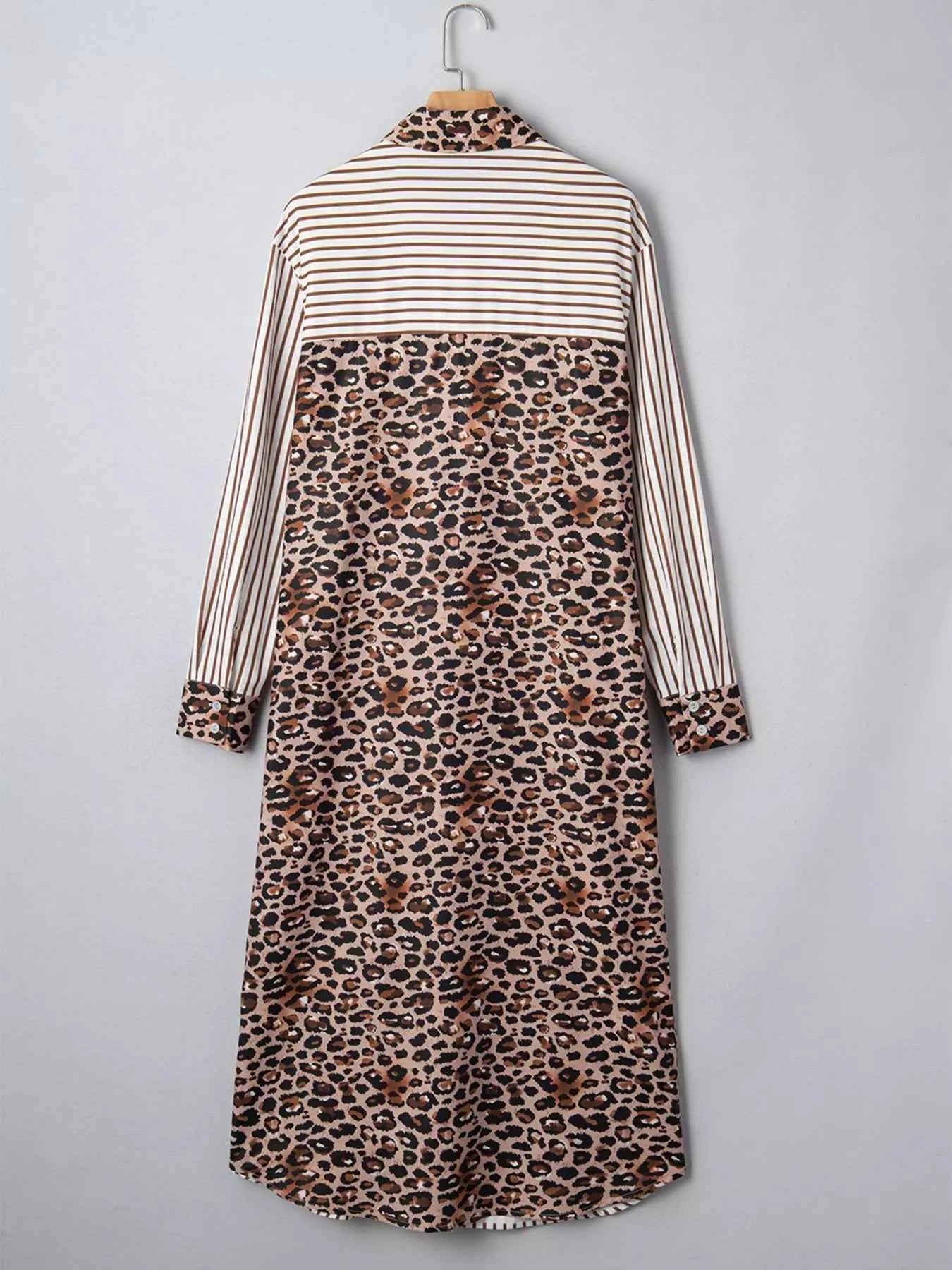 Leopard Button Up Shirt Dress