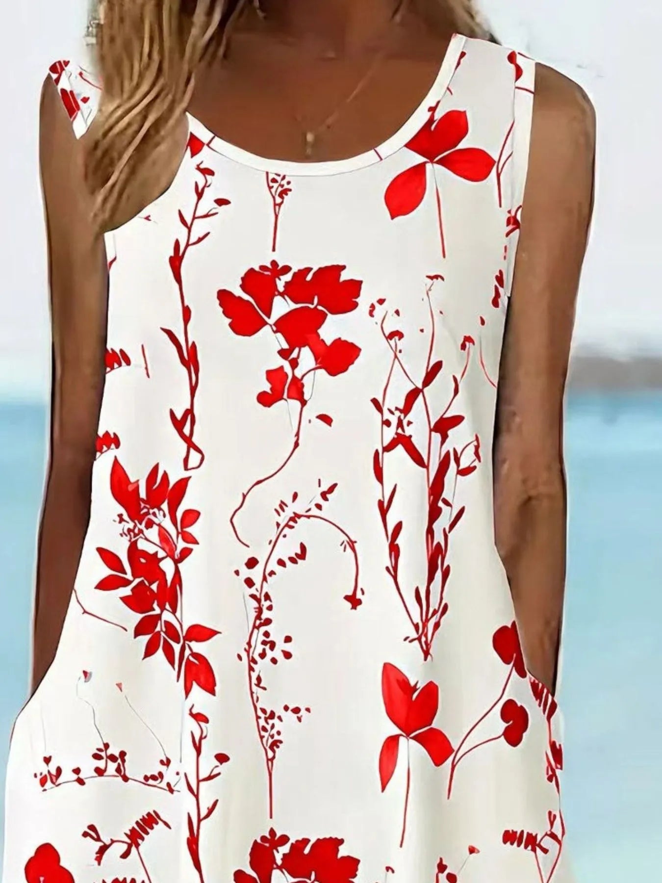 Printed Sleeveless Summer Midi Dress - TNT Dress Co.