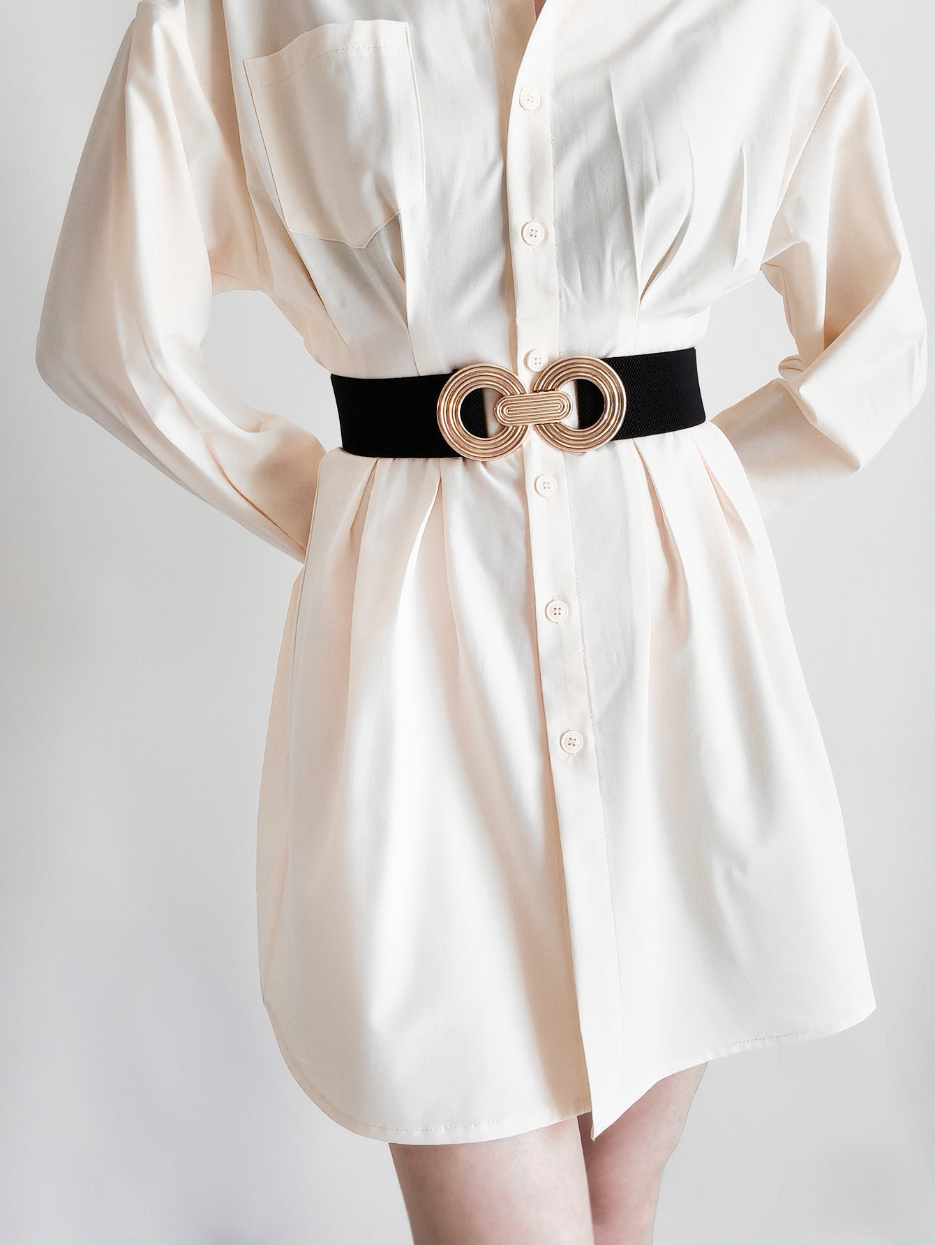 Geometric Buckle Elastic Wide Belt - TNT Trends 