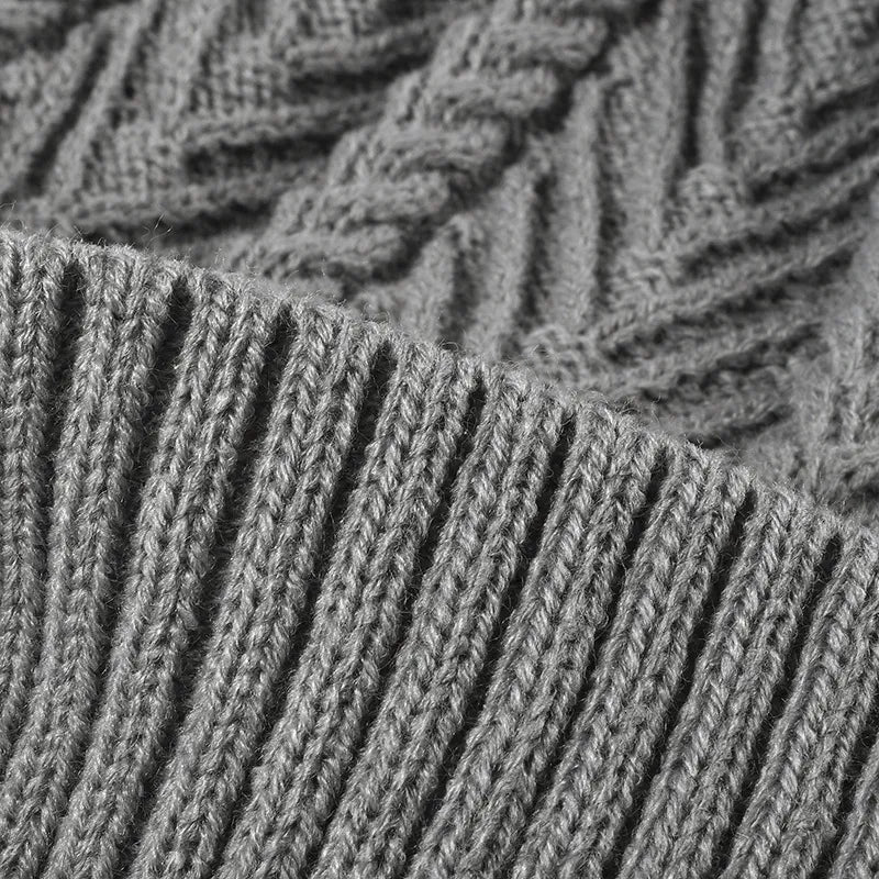 Cable Knit Solid Color Hat with Pompom - The Nicole - Tayan Dress Co.
