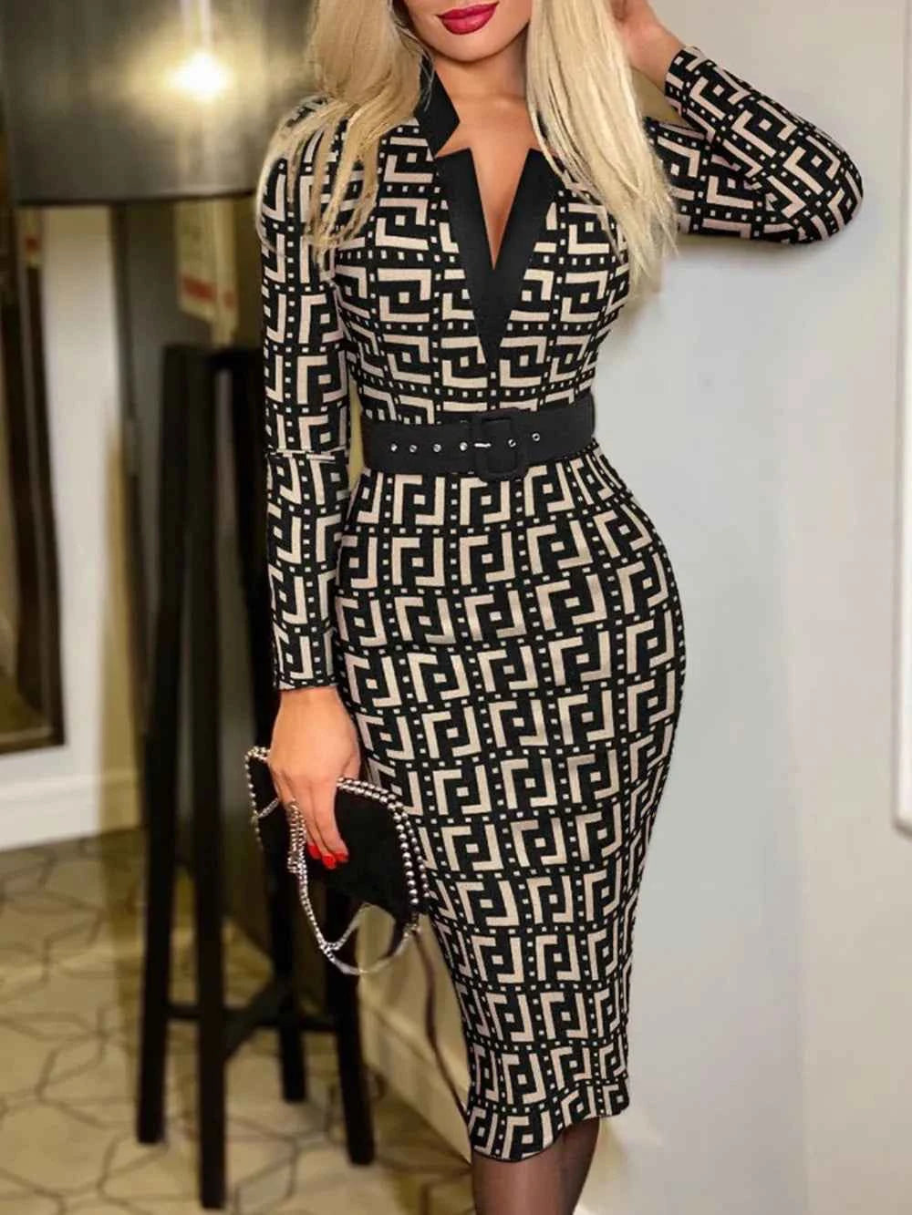 Long Sleeve Wrap Dress
