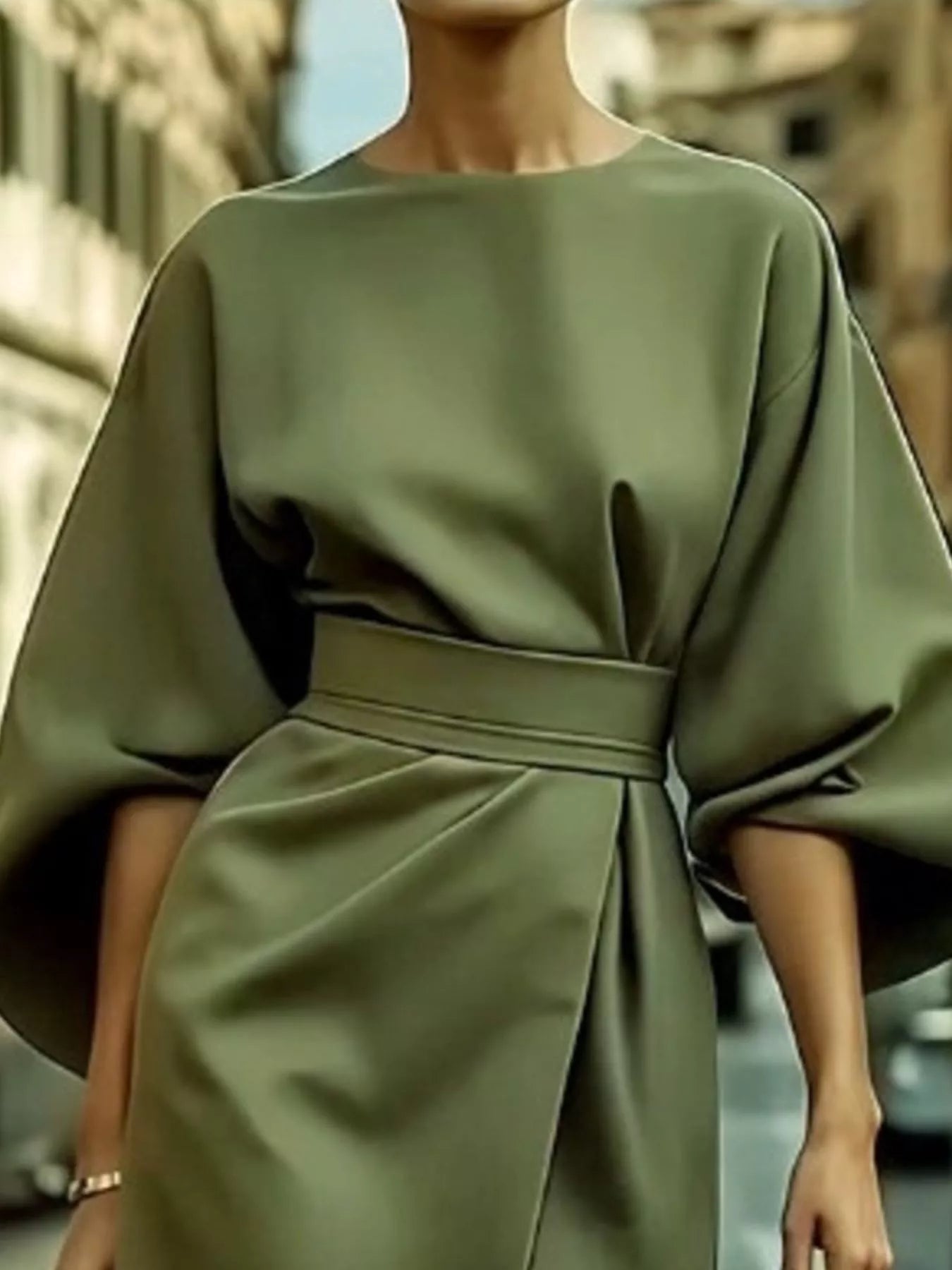 Round Neck Sleeve Dress - The Nicole - Tayan Dress Co.