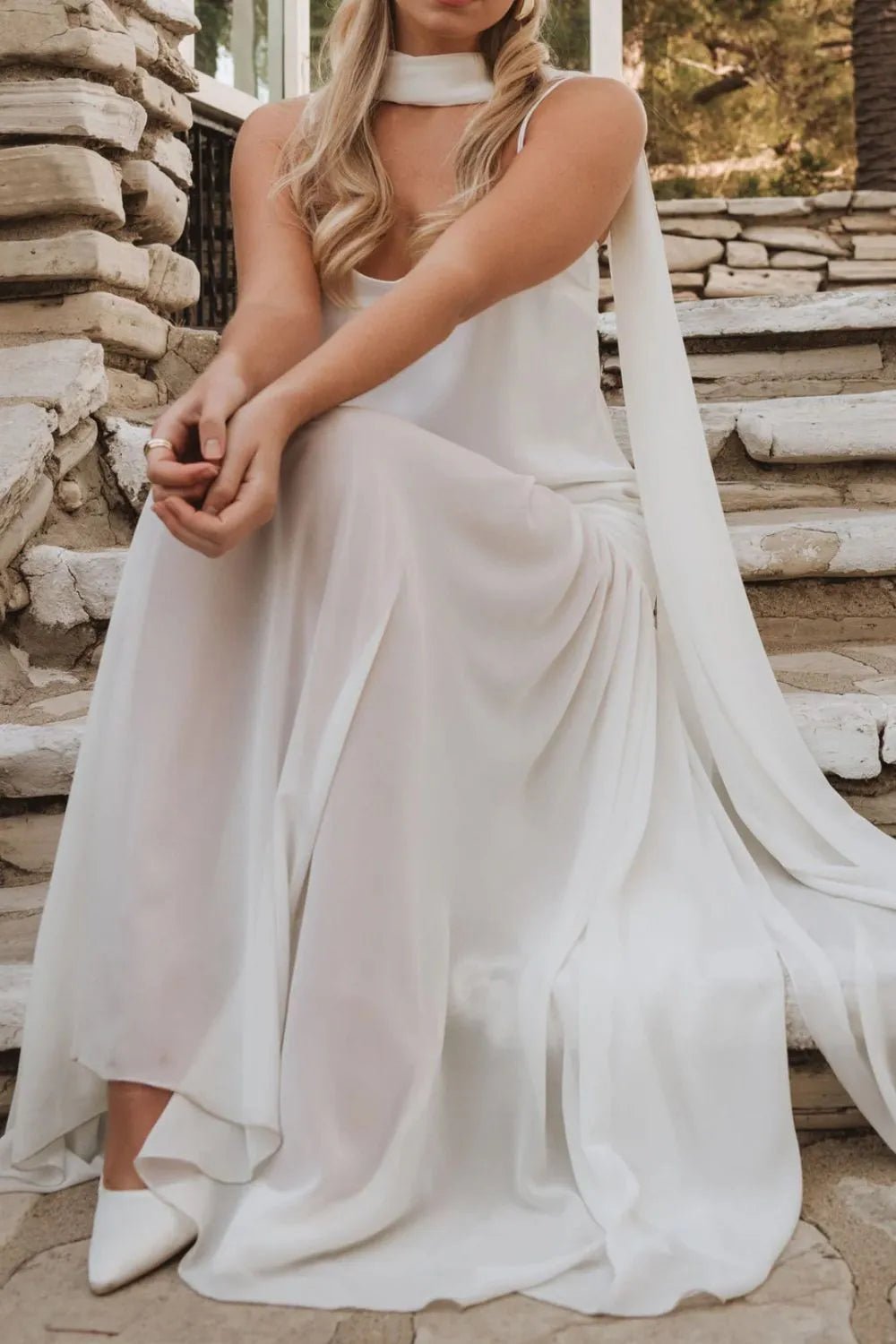 Adjustable Strap Maxi Cami Dress with Scarf - TNT Dress Co.