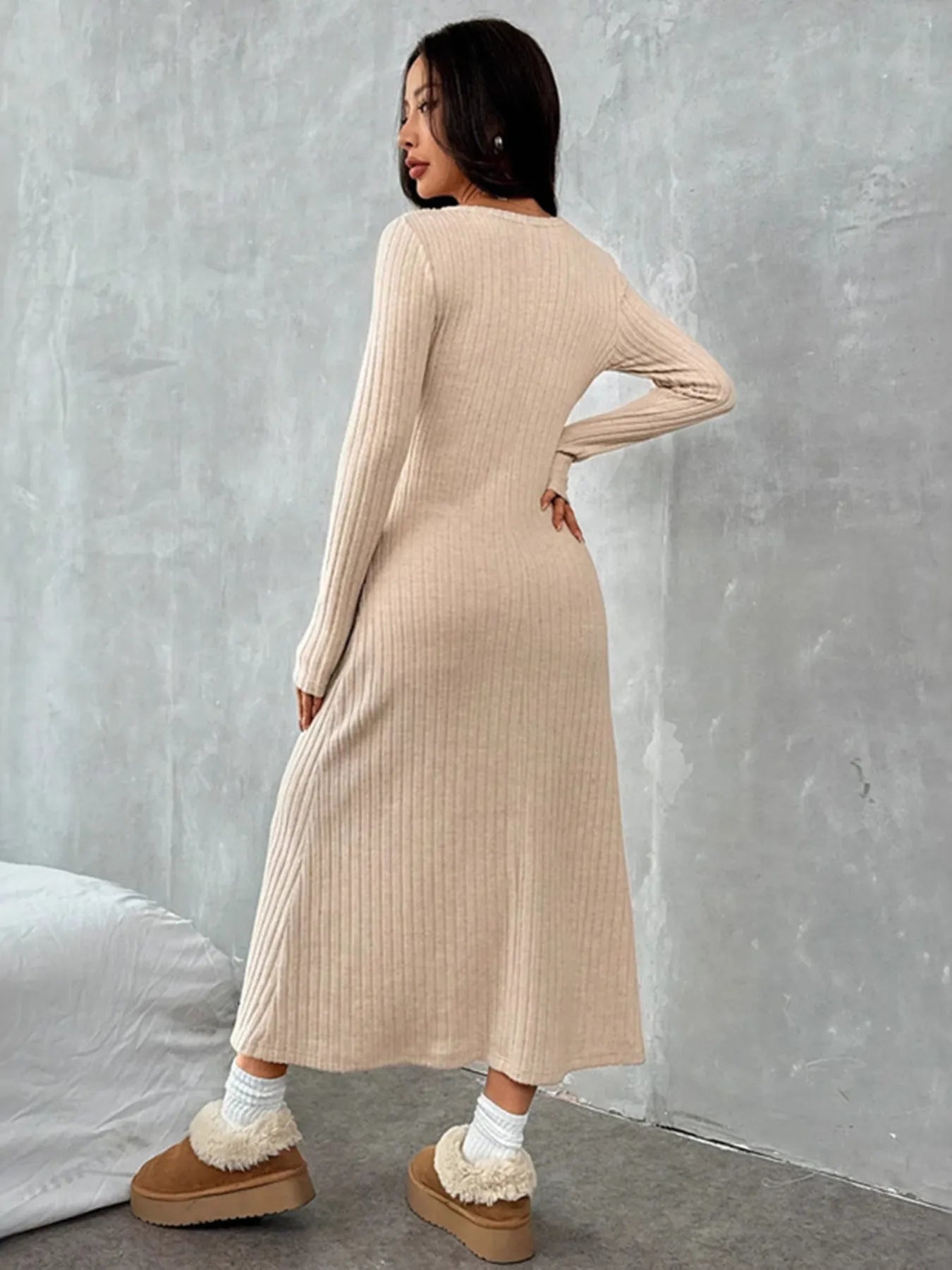 Long Sleeve Knit Dress - The Nicole - Tayan Dress Co.