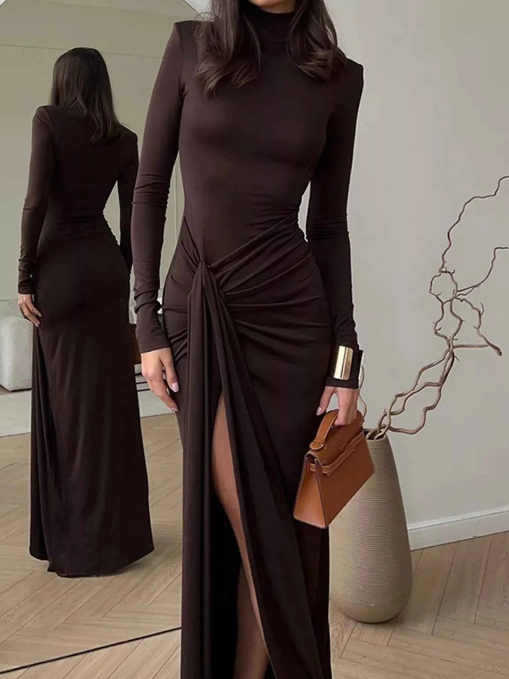Turtleneck Long Sleeve Dress