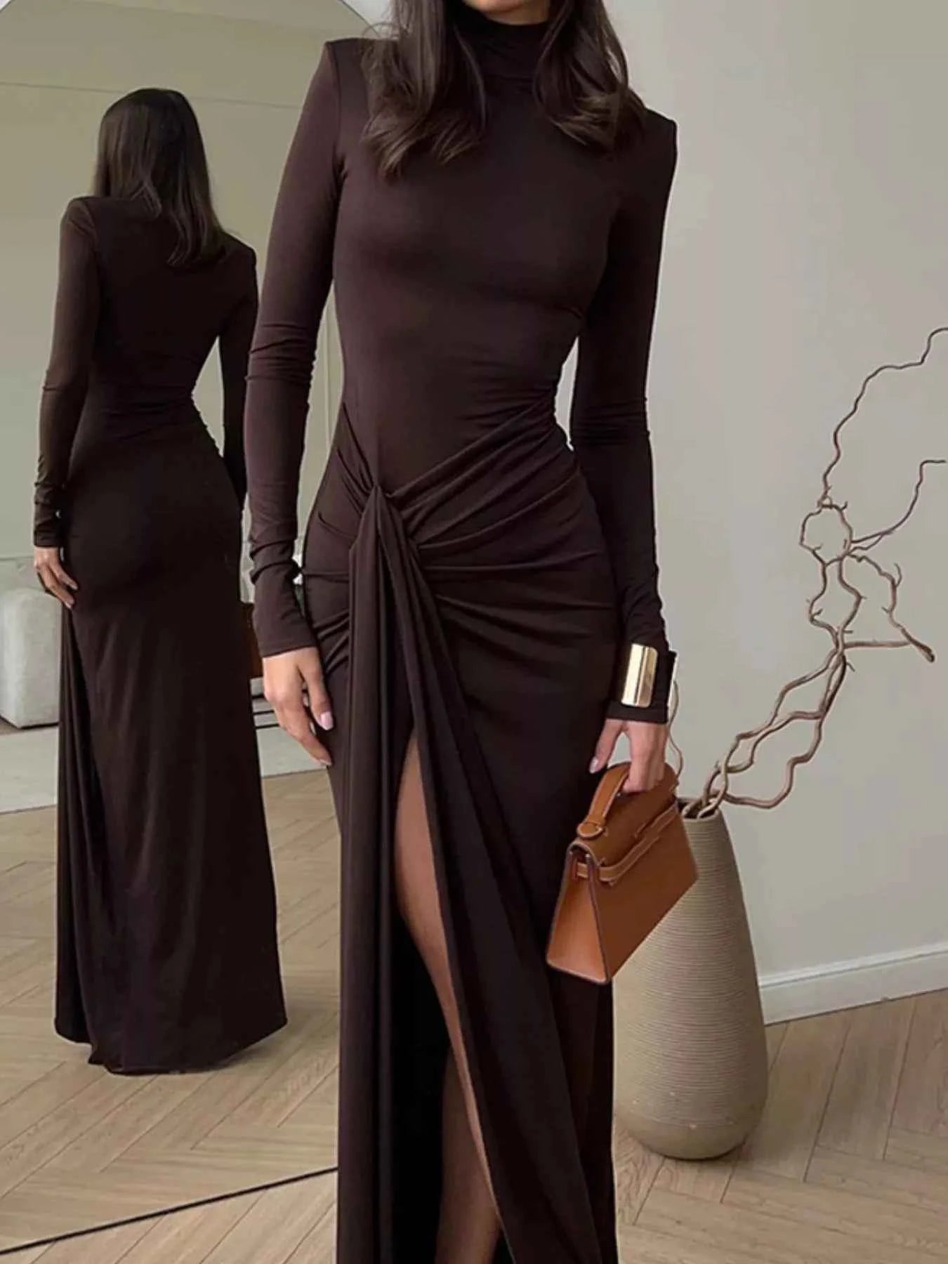 Turtleneck Long Sleeve Dress