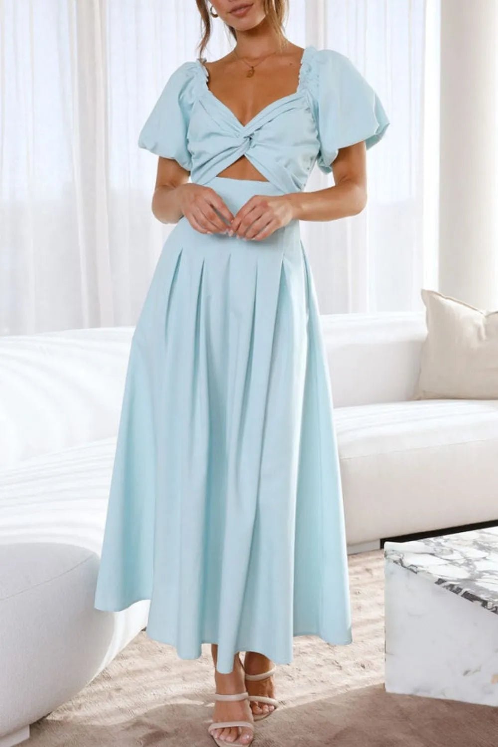 Sweetheart Neck Puff Sleeve Dress - TNT Dress Co.
