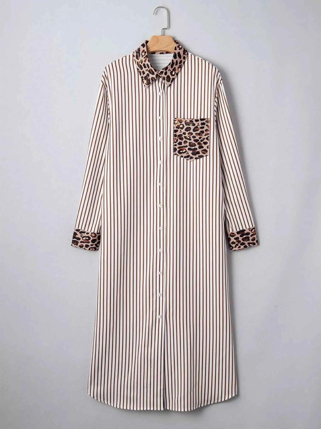 Leopard Button Up Shirt Dress