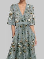 Floral Print Half Sleeve Maxi Dress - The Nicole - Tayan Dress Co.