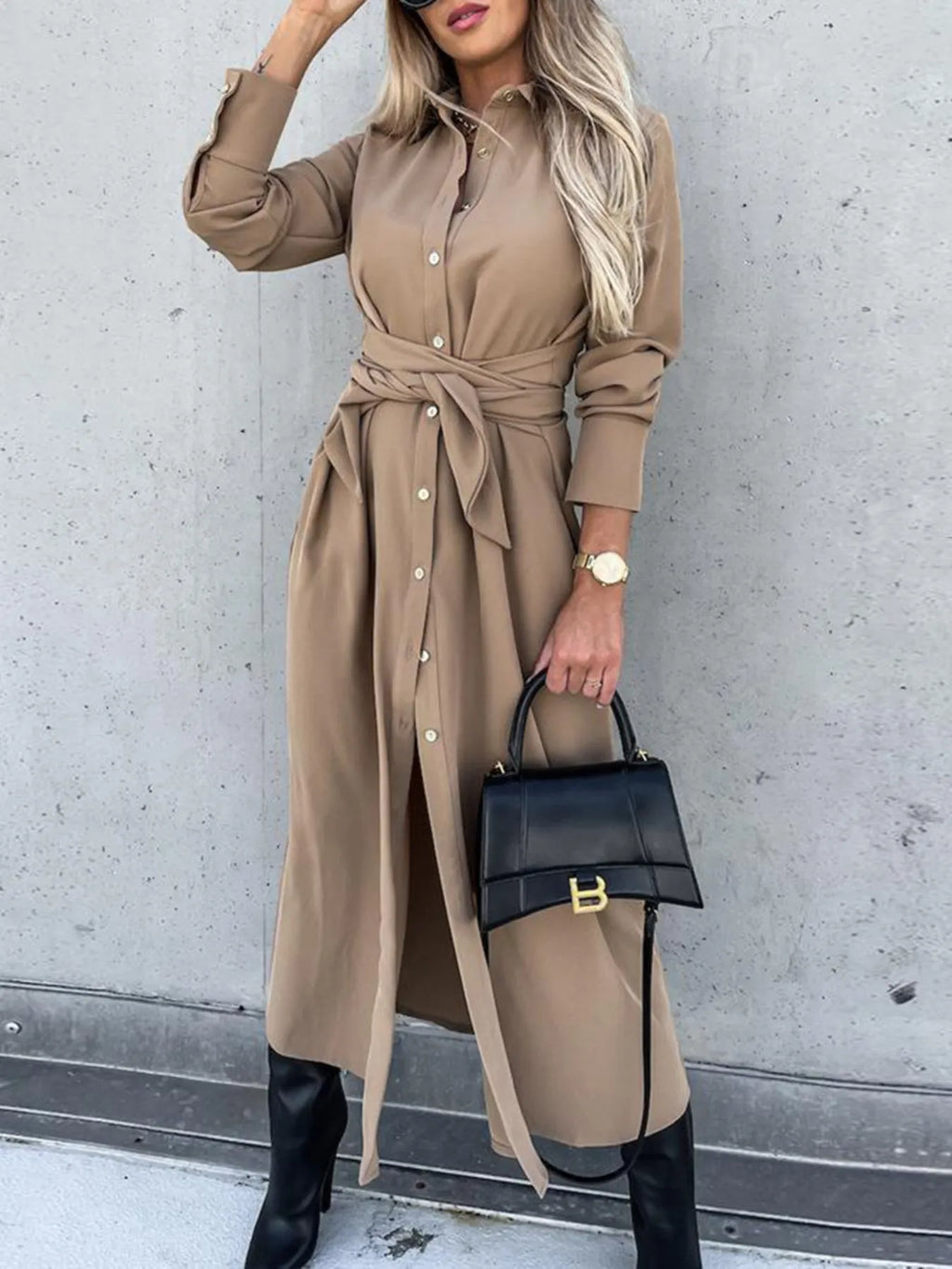 Long Sleeve Shirt Dress - The Nicole - Tayan Dress Co.