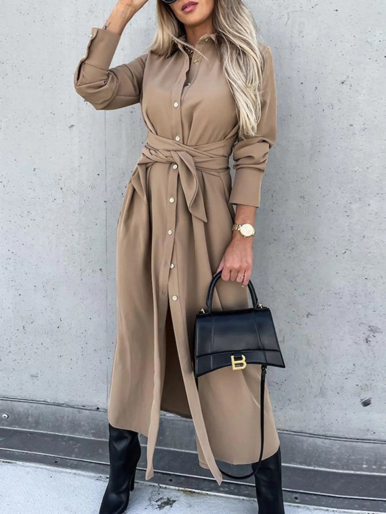 Long Sleeve Shirt Dress - The Nicole - Tayan Dress Co.