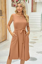 Round Neck Sleeveless Dress