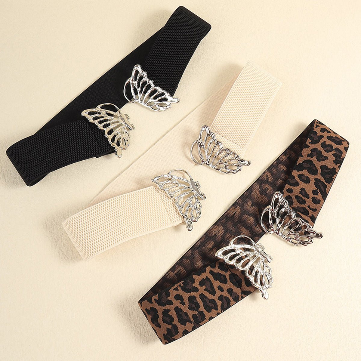 Butterfly Design Alloy Buckle Elastic Waist Belt - TNT Dress Co.