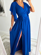 Flutter Sleeve Surplice Tie Waist Dress - TNT Dress Co.